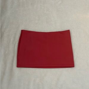 EDIKTED RED LEATHER SKIRT